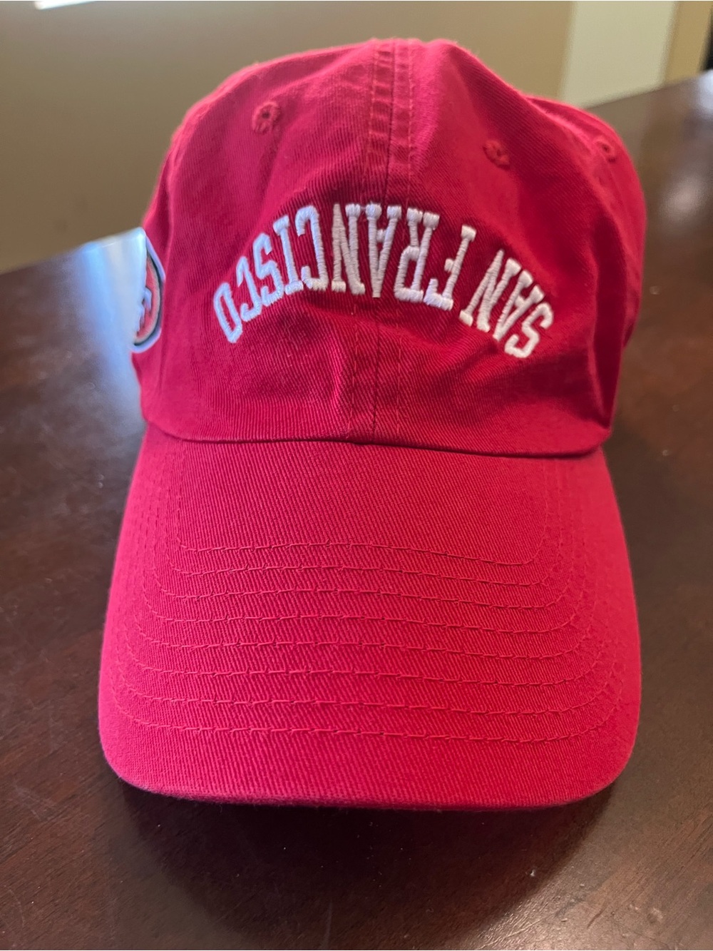 San Francisco 49ers NFL '47 Red Reversed Script Clean Up Adjustable Cap Hat-nwot